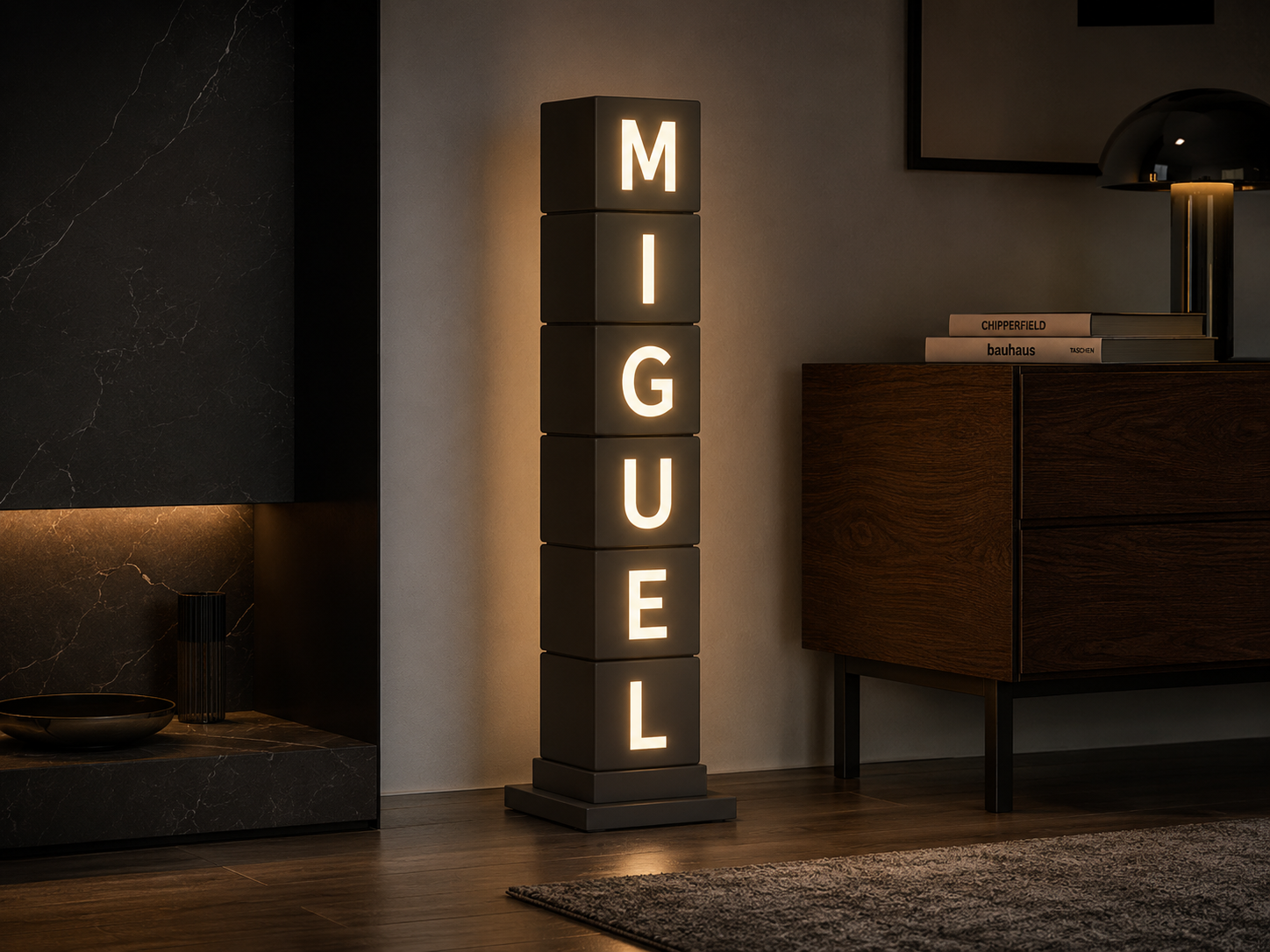 LUMINACUBO Adult Collection gris de suelo con seis letras