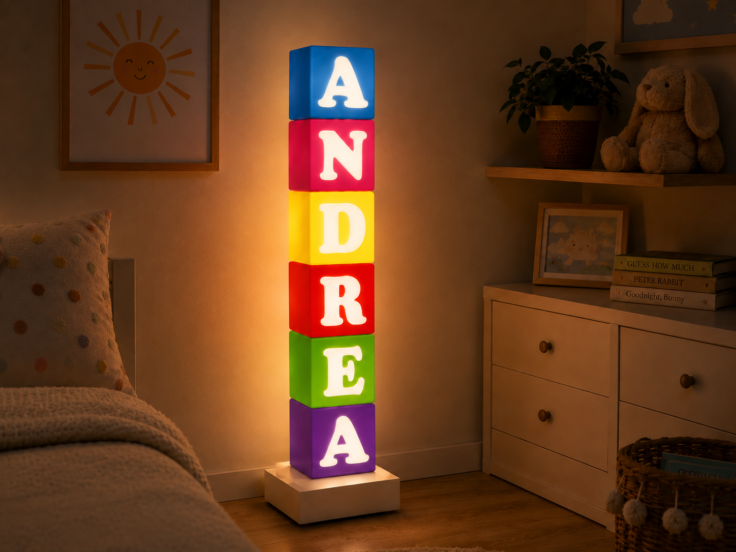 LUMINACUBO Original de suelo con seis letras