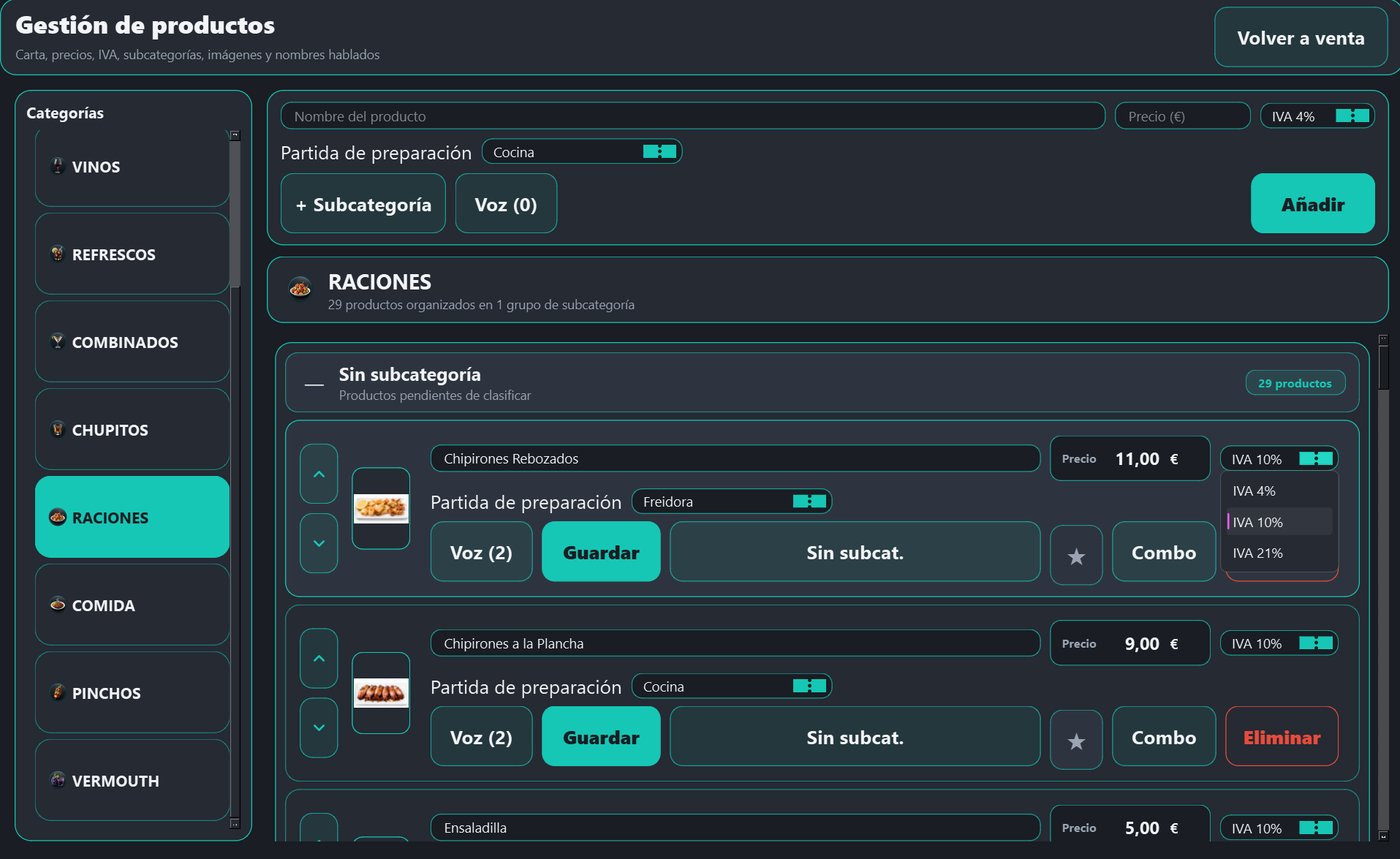 Selector de tipo de IVA por producto