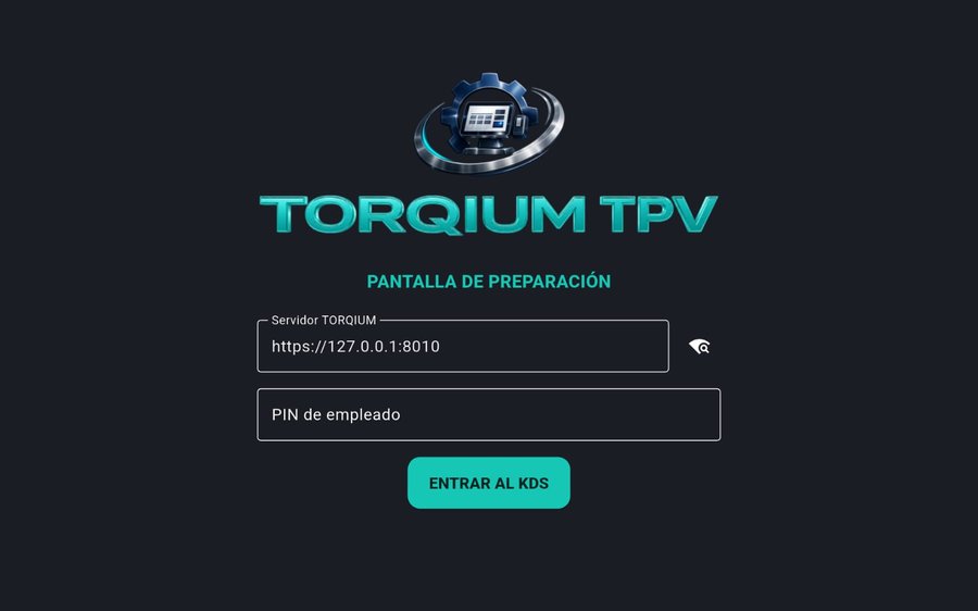 Pantalla de acceso del KDS en Android
