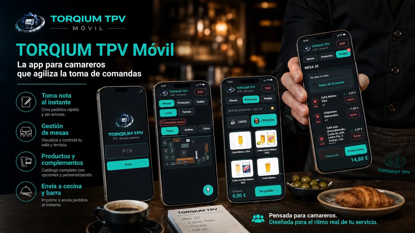 TORQIUM TPV Móvil: la app para camareros que agiliza la toma de comandas