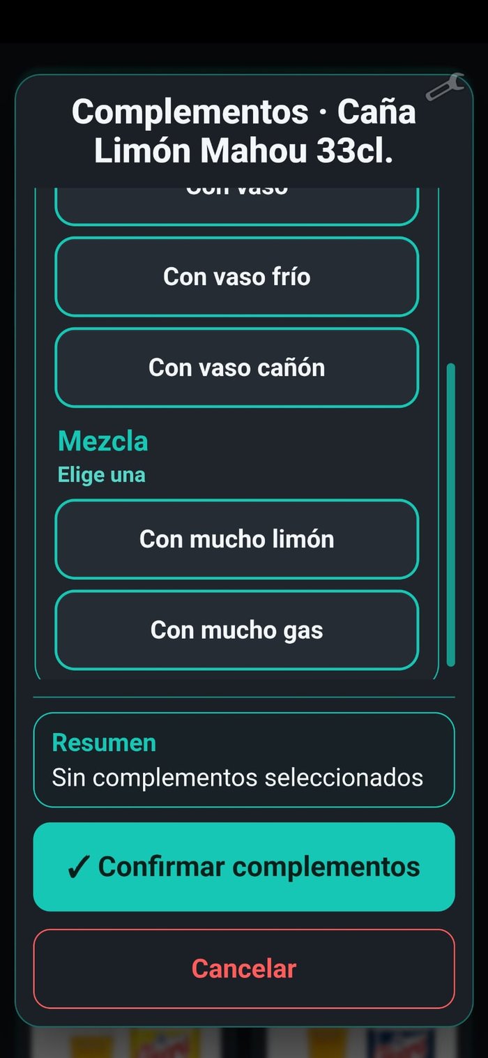 Complementos de una caña con limón