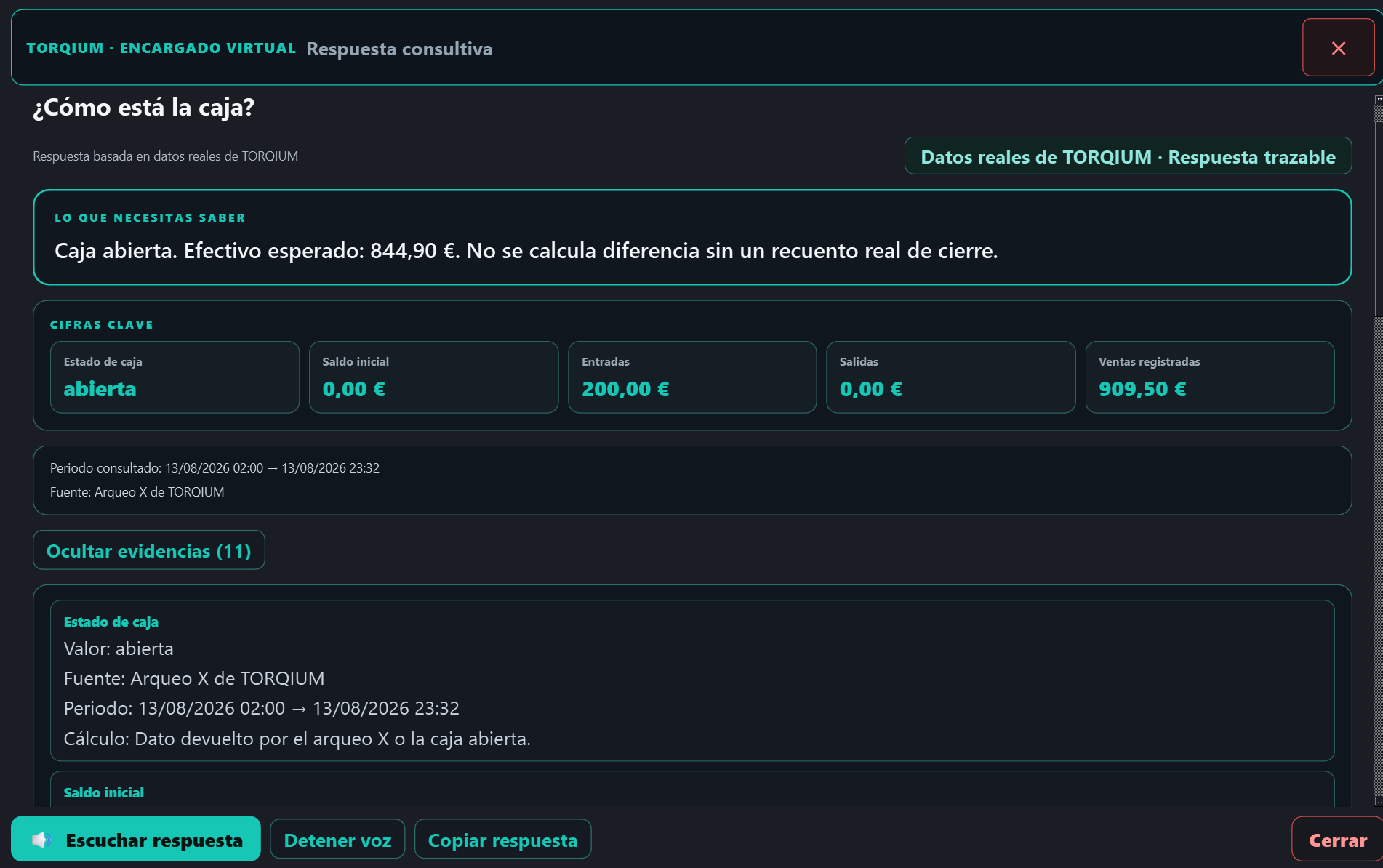 Respuesta consultiva: cómo está la caja